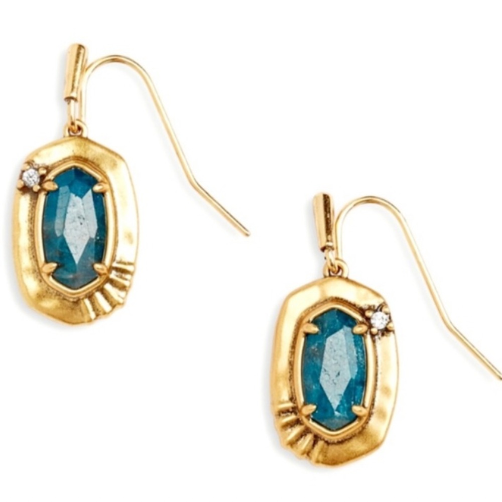Kendra Scott Anna Drop Vintage Gold and Teal APATITE
Drop Earrings